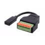 Cabo adaptador EXSYS EX-49124 conector fêmea USB-C para bloco de terminais de parafuso de 10 pinos com botão, USB 3.2 Gen 1, 15 cm
