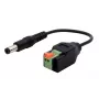 Cabo adaptador EXSYS EX-49140 ficha de alimentação DC 5,5x2,1mm para bloco de terminais de 2 pinos, 15 cm, botão