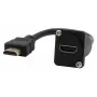 Cabo adaptador EXSYS EX-49162 HDMI tipo A conector fêmea para macho, 20 cm, 4K, High Speed com Ethernet, preto
