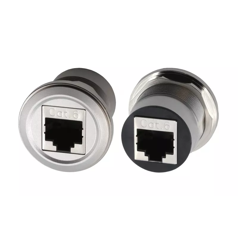 EXSYS EX-49196 adaptador RJ45 de painel em metal, fêmea para fêmea