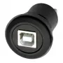 Adaptador de montagem em painel EXSYS EX-49213 conector fêmea USB-B para conector fêmea USB-A, USB 2.0, estrutura metálica