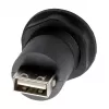 Adaptador de montagem em painel EXSYS EX-49213 conector fêmea USB-B para conector fêmea USB-A, USB 2.0, estrutura metálica