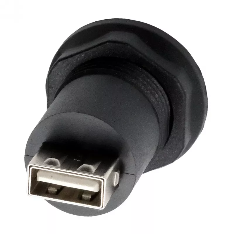 Adaptador de montagem em painel EXSYS EX-49213 conector fêmea USB-B para conector fêmea USB-A, USB 2.0, estrutura metálica