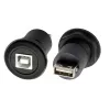 Adaptador de montagem em painel EXSYS EX-49213 conector fêmea USB-B para conector fêmea USB-A, USB 2.0, estrutura metálica