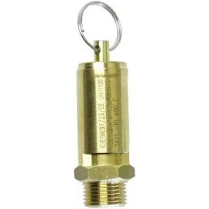 Válvula de segurança de ar comprimido Aerotec 1/2 polegada, 10 bar, latão 9049104