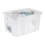 Caixa de arrumação keeeper karolina Stitch, 45 litros caixa empilhável/aninhável com tampa, PP transparente, 1 unid. 1223900131900