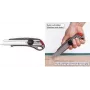 NT Cutter L-550GP 18mm cortador com lâmina retrátil e corpo em alumínio, guia de lâmina metálica, bloqueio por parafuso, antracite h1310511