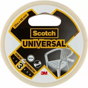 3M Scotch Universal Tape 2000 branco 48 mm x 25 m, 6 rolos – fita de película PE multiusos para agrupar, fixar, reparar e selar 7100205295