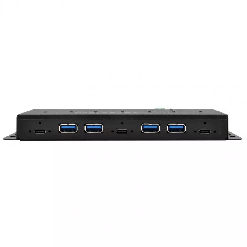 EXSYS EX-1247HMVS hub industrial USB 3.2 Gen 2 de 7 portas com montagem em calha DIN