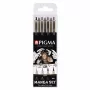 SAKURA Pigma Micron Manga conjunto sépia de 4 fineliners e pincéis num estojo reutilizável POXSDKMAN4