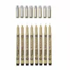 SAKURA Pigma Micron conjunto de fineliners, 8 peças, preto, vários tamanhos de ponta 0,15 mm a pincel POXSDK8