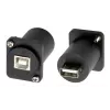 EXSYS EX-49157 Adaptador de encastrar tipo D USB 2.0, conector fêmea USB-B para conector fêmea USB-A
