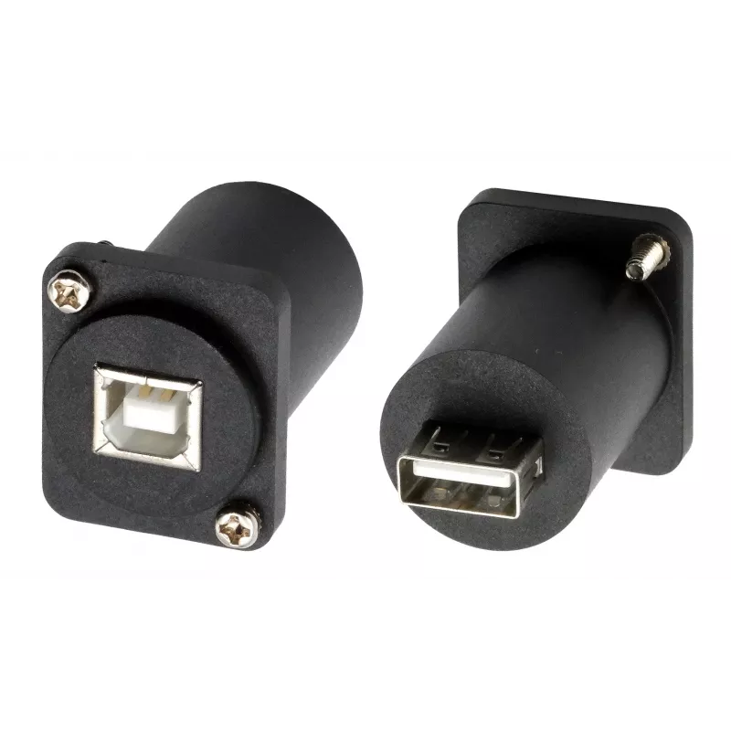 EXSYS EX-49157 Adaptador de encastrar tipo D USB 2.0, conector fêmea USB-B para conector fêmea USB-A
