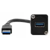 EXSYS EX-49164 Cabo adaptador de encastrar tipo D USB 3.2 Gen 1, conector macho USB-A para conector fêmea, 20 cm, preto