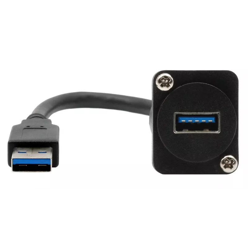 EXSYS EX-49164 Cabo adaptador de encastrar tipo D USB 3.2 Gen 1, conector macho USB-A para conector fêmea, 20 cm, preto