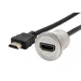EXSYS EX-49180 Adaptador HDMI de montagem em painel metálico, conector fêmea para conector macho, 30 cm