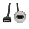 EXSYS EX-49180 Adaptador HDMI de montagem em painel metálico, conector fêmea para conector macho, 30 cm