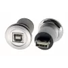 EXSYS EX-49193 Adaptador USB 2.0 de montagem em painel metálico conector fêmea USB-B para conector fêmea USB-A
