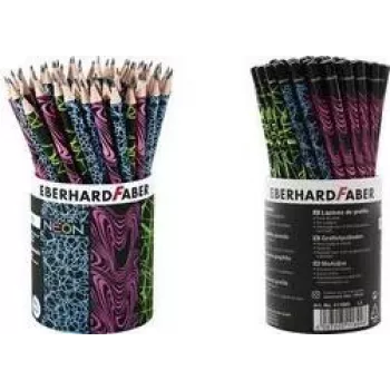 FABER-CASTELL EBERHARD FABER lápis de grafite NEON HB, embalagem de 72, estojo redondo, mina de 2,0 mm, sem madeira 511899