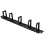 Renkforce RF-7116970 painel de gestão de cabos rotativo 19 polegadas 1U com guias de cabos de 360°, preto