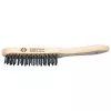 C.K Tools escova de arame de 4 filas em aço temperado e revenido com cabo de madeira (T6238 4)