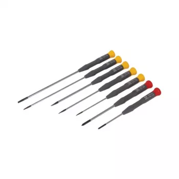 C.K Tools T4883x conjunto de 7 chaves de fendas de eletrónica (fenda 2,5x75, 3,0x100, 3,0x150, PH0x60, PH1x80, PZ0x60, PZ1x80)