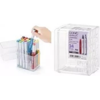 COPIC Expositor de acrílico para 24 marcadores Classic, transparente, vazio (20075D24)