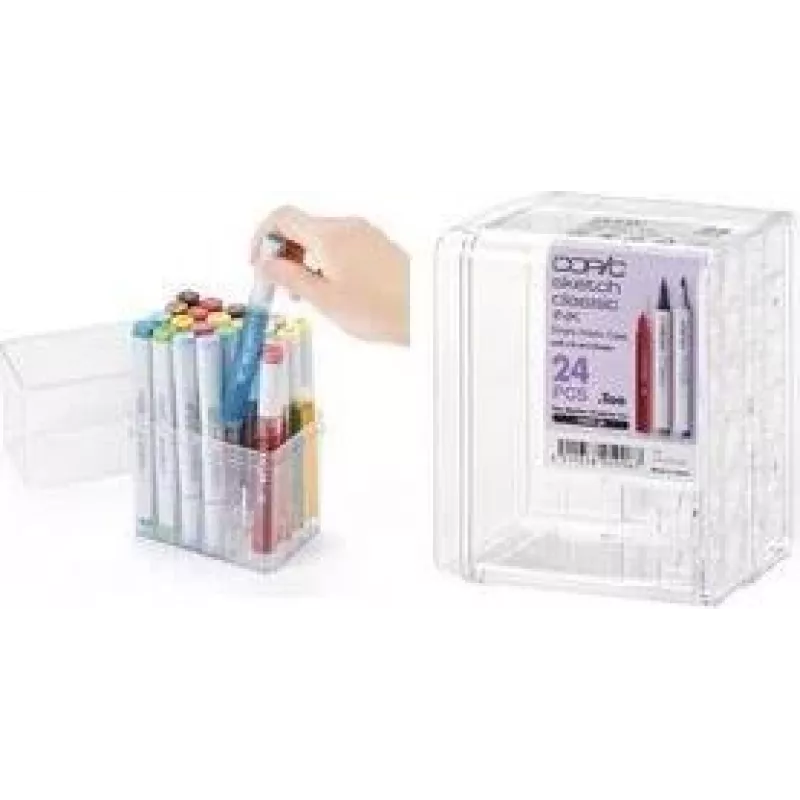 COPIC Expositor de acrílico para 24 marcadores Classic, transparente, vazio (20075D24)
