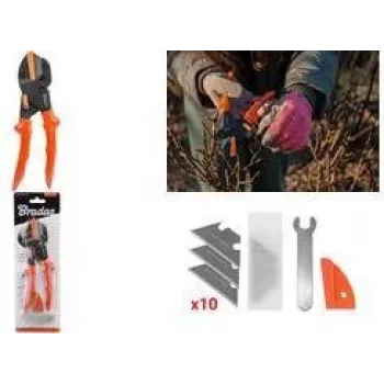 Bradas V-SERIES Tesoura de jardim multifunções com lâmina de bigorna substituível, laranja, 1 unidade (KT-V1)