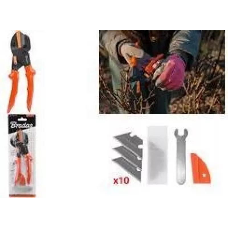 Bradas V-SERIES Tesoura de jardim multifunções com lâmina de bigorna substituível, laranja, 1 unidade (KT-V1)