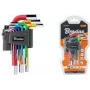 Conjunto de 9 chaves Allen Bradas, aço S2, multicolor, métrico 1,5-10mm, forma L, codificado por cores, DIY-HKH42-SH/B