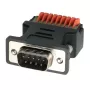Adaptador EXSYS EX-49110 DB9 macho para bloco de terminais de parafuso de 9 pinos com botão de pressão