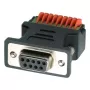 Adaptador EXSYS EX-49111 D-Sub fêmea de 9 pinos para bloco de terminais de parafuso de 9 pinos com botão de pressão, cinzento