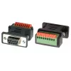 Adaptador EXSYS EX-49111 D-Sub fêmea de 9 pinos para bloco de terminais de parafuso de 9 pinos com botão de pressão, cinzento