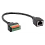 Cabo adaptador EXSYS EX-49120 conector fêmea RJ45 para bloco de terminais de 8 pinos, CAT.6, 30 cm, com botão de pressão