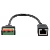 Cabo adaptador EXSYS EX-49120 conector fêmea RJ45 para bloco de terminais de 8 pinos, CAT.6, 30 cm, com botão de pressão