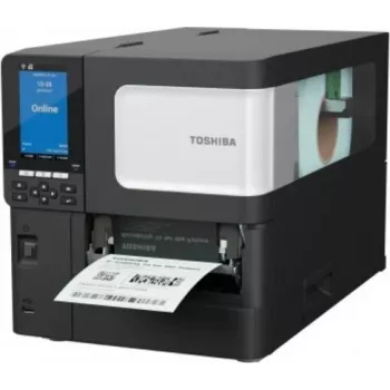 Impressora de códigos de barras industrial Toshiba BX410T-GS02-QM-S, 203 dpi, transferência térmica/térmica direta, USB e LAN, LCD a cores, Near Edge, A-BRID OS 18221169006