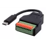 Cabo adaptador EXSYS EX-49125 conector macho USB-C para bloco de terminais de 10 pinos com botão de pressão, 15 cm, USB 3.2 Gen 1