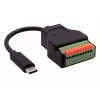 Cabo adaptador EXSYS EX-49125 conector macho USB-C para bloco de terminais de 10 pinos com botão de pressão, 15 cm, USB 3.2 Gen 1