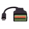 Cabo adaptador EXSYS EX-49125 conector macho USB-C para bloco de terminais de 10 pinos com botão de pressão, 15 cm, USB 3.2 Gen 1