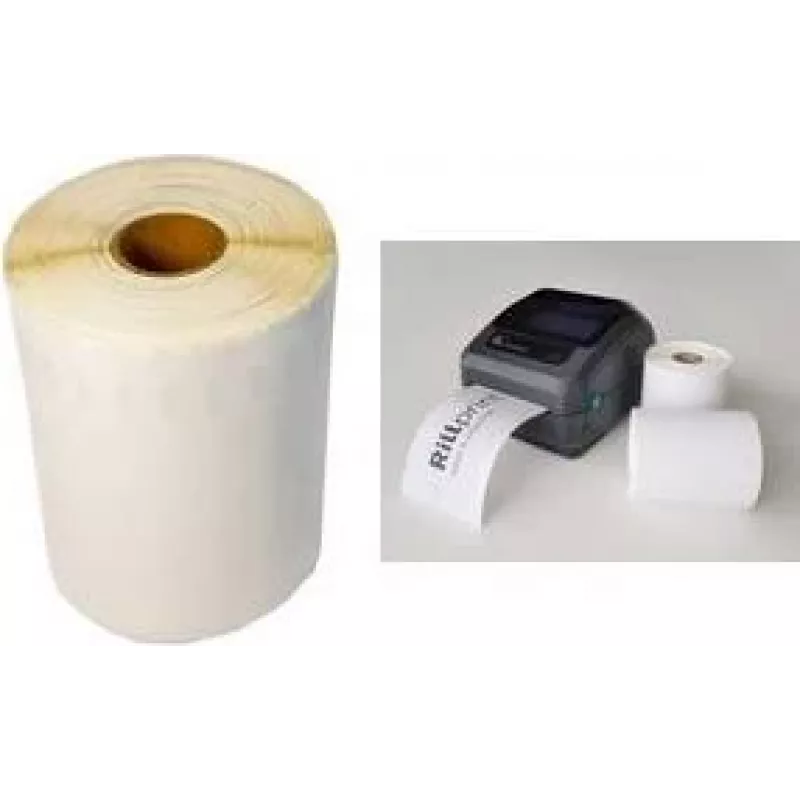 Etiquetas de térmica direta em polipropileno branco RILLPRINT 57 x 32 mm para impressoras Zebra, adesivo permanente, 1 rolo, 1000 etiquetas 85334