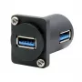 EXSYS EX-49154 Adaptador tipo D USB-A fêmea para fêmea 90°, USB 3.2 Gen 1