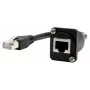 EXSYS Cabo adaptador tipo D RJ45 fêmea para macho, CAT.5e, 20 cm, Preto EX-49159