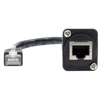EXSYS Cabo adaptador tipo D RJ45 fêmea para macho, CAT.5e, 20 cm, Preto EX-49159
