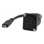 EXSYS Cabo adaptador tipo D USB-C fêmea para macho, USB 3.2 Gen 2, 20 cm, Preto EX-49166