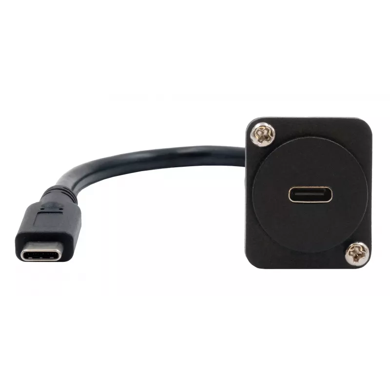EXSYS Cabo adaptador tipo D USB-C fêmea para macho, USB 3.2 Gen 2, 20 cm, Preto EX-49166