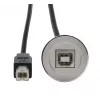 Cabo adaptador de encastrar EXSYS EX-49182 USB 2.0, conector fêmea USB B para conector macho USB B, 30 cm, caixa metálica