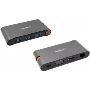 Hub metálico USB 3.2 Gen 1 EXSYS EX-1220HM com 7 em 1 portas para portátil, MateBook e MacBook