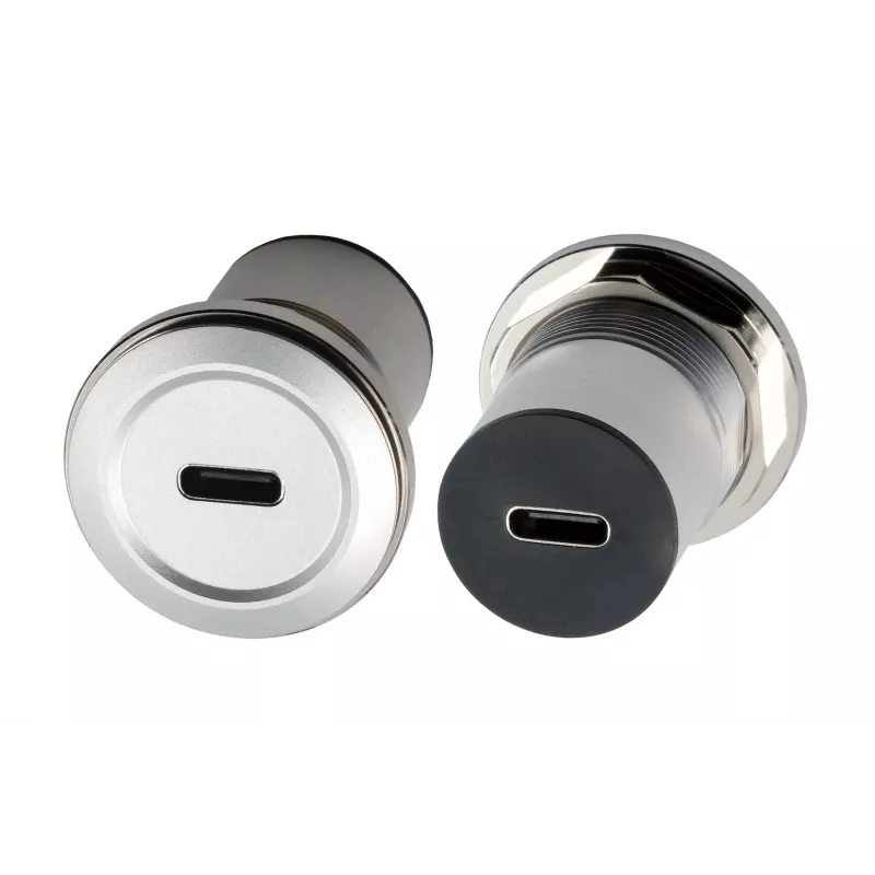 Adaptador de encastrar EXSYS EX-49195 conector fêmea USB-C para conector fêmea USB-C, metal, USB 3.2 Gen 1