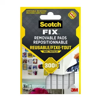 Quadrados de montagem 3M Scotch-Fix 11 mm x 15 mm branco pack de 64 7100263372